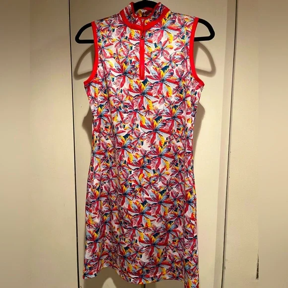knee length dresses for ladies Daily Sports Ladies Navy V-Neck Sleeveless Golf Dress main image 0